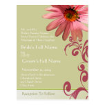 Elegant Pink ConeFlower Wedding Invitation Postcards