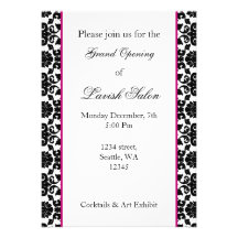 Elegant pink damask Corporate party Invitation