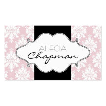 Elegant Pink Damask Elegant Business Cards