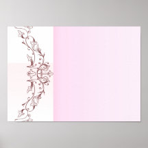Elegant pink floral wedding gift posters