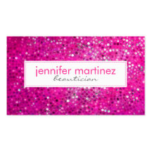 Elegant Pink Glitter Beautician Business Card 2