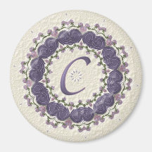 Elegant Plum C Refrigerator Magnets