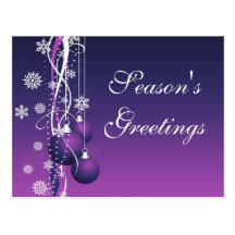 elegant purple business holiday Greeting PostCards