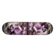 elegant purple paris vintage flapper girl fashion skate board