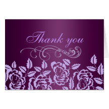 Elegant Purple Rose Thank You Card