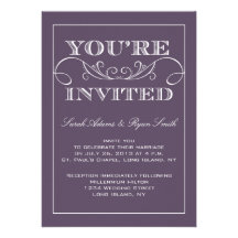 Elegant Purple Wedding Invitation