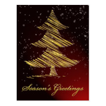 elegant red Corporate Christmas Greeting PostCards