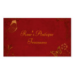Elegant Red & Gold Vintage Butterflies Business Card Templates