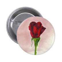 Elegant Red Rose by CricketDiane Pinback Buttons