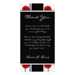 Elegant red roses - wedding thank you cards photo cards