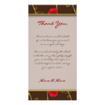 Elegant red roses - wedding thank you photo card