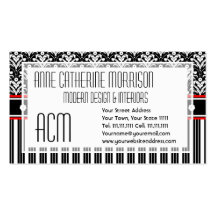 Elegant Retro 1930s Art Deco Floral Damask Business Cards
