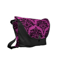 Elegant Retro Vintage Fushia Black Messenger Bag