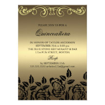Elegant Rose Gold Quinceañera Party Invitation