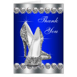 Elegant Royal Blue High Heel Shoe Thank You Cards