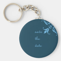 Elegant Save The Date Floral Design Key Chains