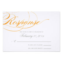 Elegant Script Response Card - Orange Custom Invitations