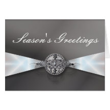 Elegant Silver Corporate Holiday Greeting Card