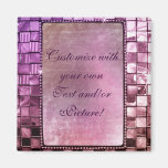 Elegant Sparkling Purple Custom Frame Designs Magnet
