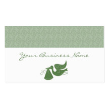 Elegant Stork Green Business Card