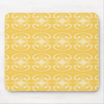 Elegant Swirl Pattern in Golden Yellow Colours. Mousepad