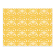 Elegant Swirl Pattern in Golden Yellow Colours. Post Card