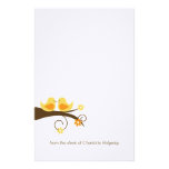 Elegant Swirly Yellow Bird Wedding Stationery