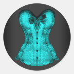 Elegant Teal Blue Corset Stickers
