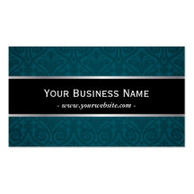Elegant Teal Green Damask Patterns Business Card