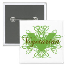 Elegant Vegetarian Pinback Buttons