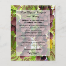Elegant Vineyard Purple/Green Grapes Wedding Full Color Flyer