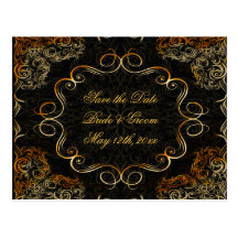Elegant Warm Autumn Wedding Postcard