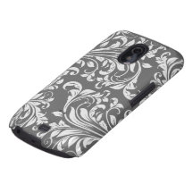 Elegant White and Gray Floral Damask Samsung Galaxy Nexus Case