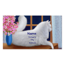 Elegant White Cat Business Card