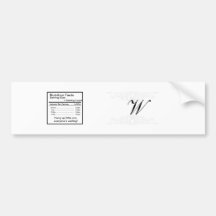 Elegant White/Silver Wedding Water Bottle Label Bumper Stickers