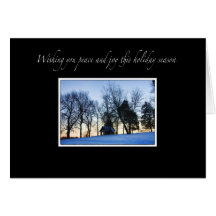Elegant Winter Peace And Joy Christmas Card
