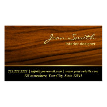 Elegant Wood Grain Interiors Business Card