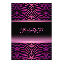 Elegant Zebra Print Quinceanera RSVP Announcement