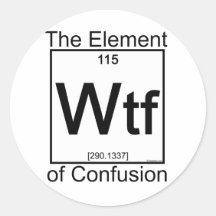 Element WTF Round Stickers