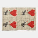 Elephant and heart shaped balloons hand towel