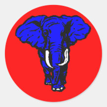 ELEPHANT GOP ROUND STICKERS