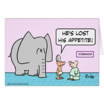 elephant lost appetite veterinarian greeting card