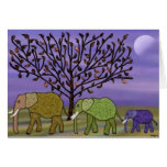 Elephant Moon Happy Holiday Card