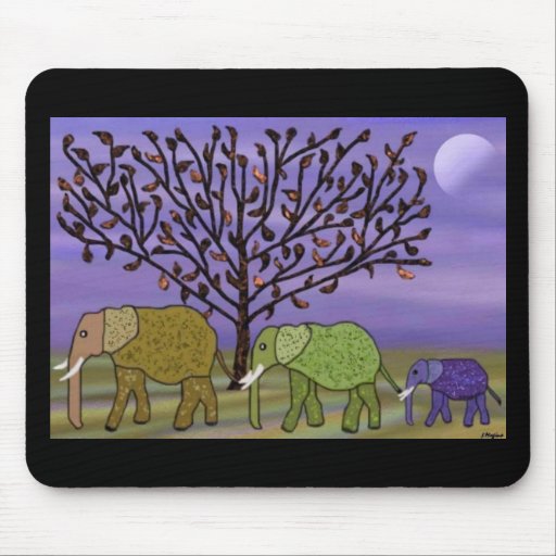 Elephant Moon Mouse Pad