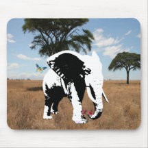 elephant on the safari mouse pads