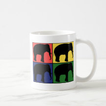 Elephant Pop Art Coffee Mugs