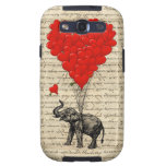 Elephant & red heart balloons