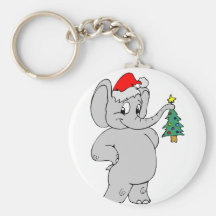 Elephant (Santa Hat) Keychain
