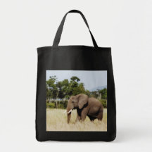 Elephant walking Masai Mara Plains in Kenya bag