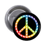 Elephants and Peace Symbol Button